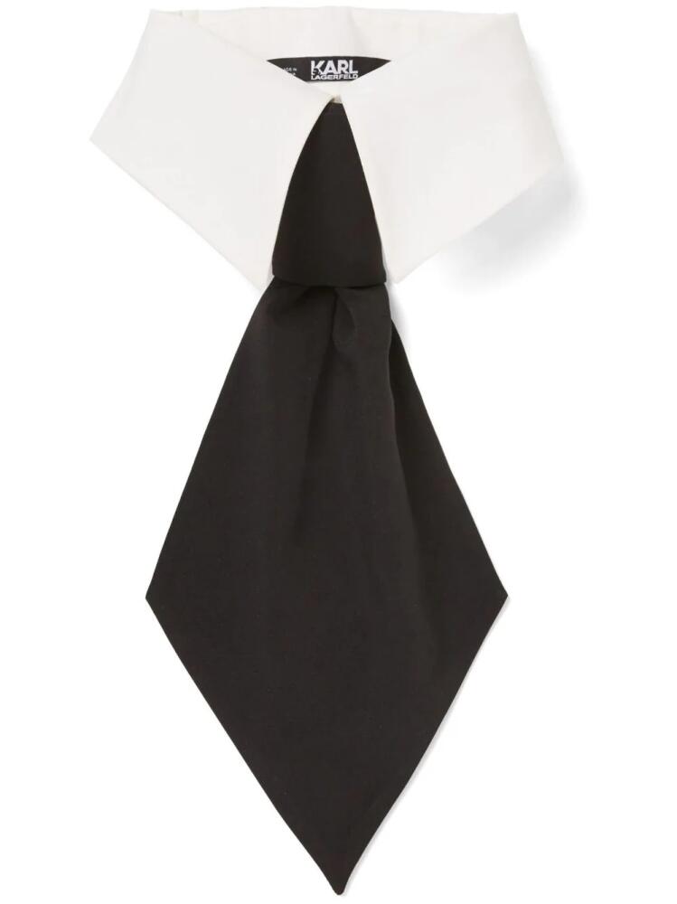 Karl Lagerfeld cotton collar tie - Black Cover