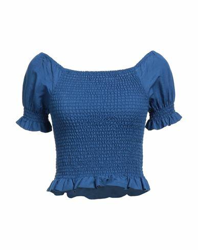 Iconique Woman Top Blue Linen, Viscose Cover