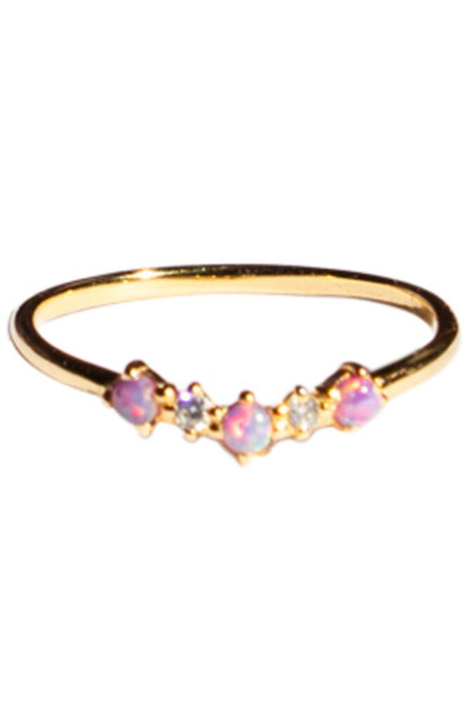 seree Wishbone Zircon ring in Pink Cover