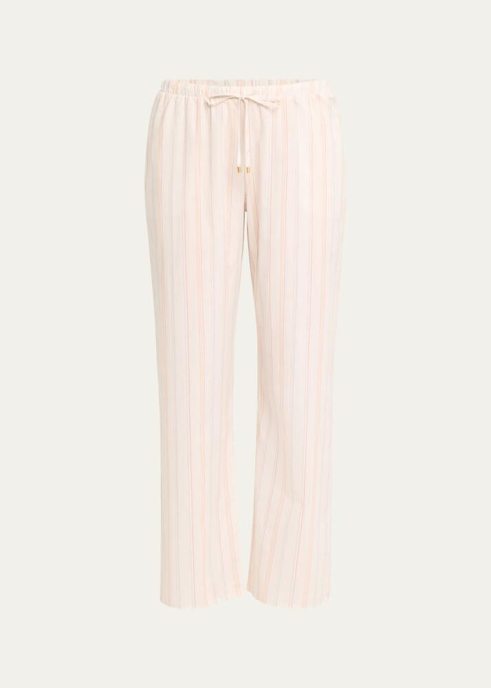 Hanro Striped Straight-Leg Cotton Lounge Pants Cover