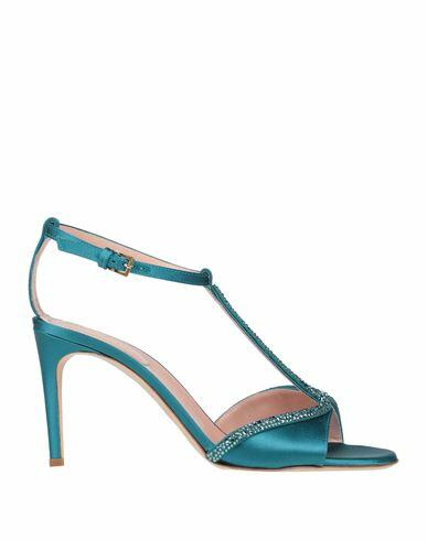 Alberta Ferretti Woman Sandals Deep jade Textile fibers Cover