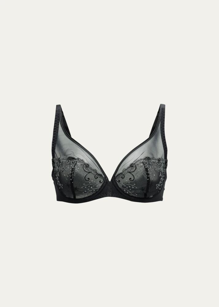 Simone Perele Delice Two-Part Full-Cup Sheer Plunge Bra Cover