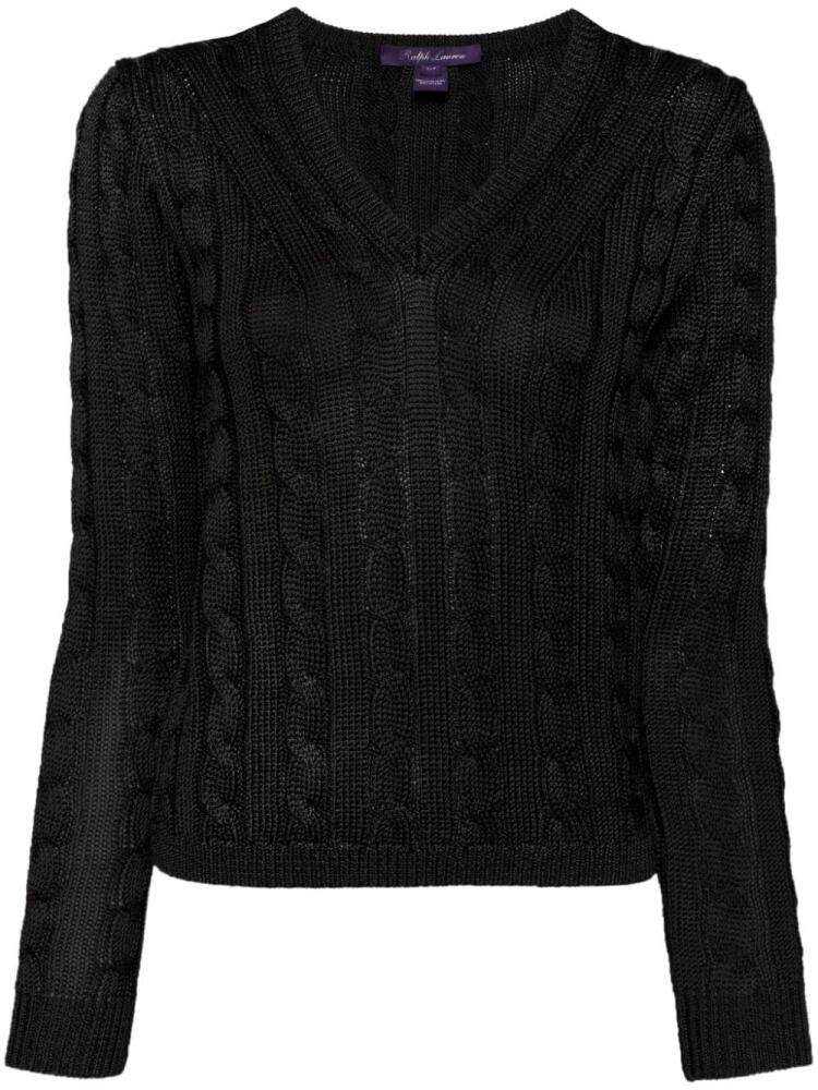 Ralph Lauren Collection cable-knit silk jumper - Black Cover