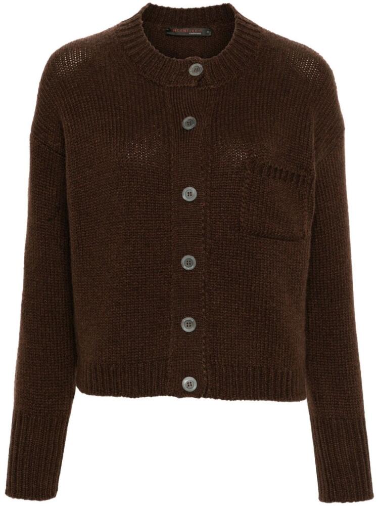 Incentive! Cashmere cashmere cropped cardigan - Brown Cover