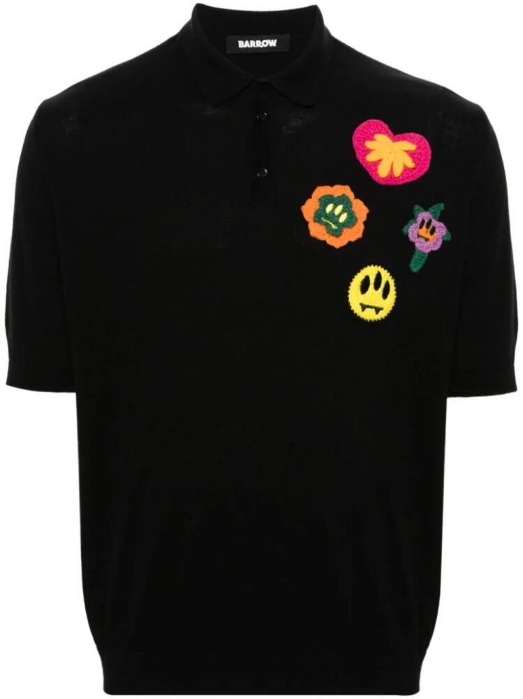 BARROW logo-patches cotton polo shirt - Black Cover