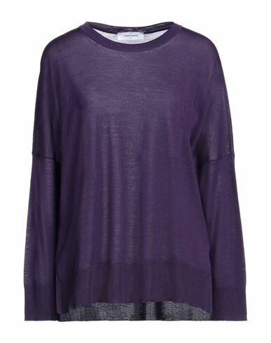 Gran Sasso Woman Sweater Purple Virgin Wool Cover