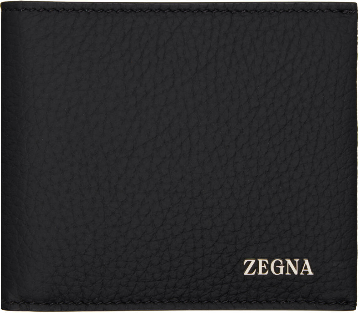 ZEGNA Black Leather Wallet Cover