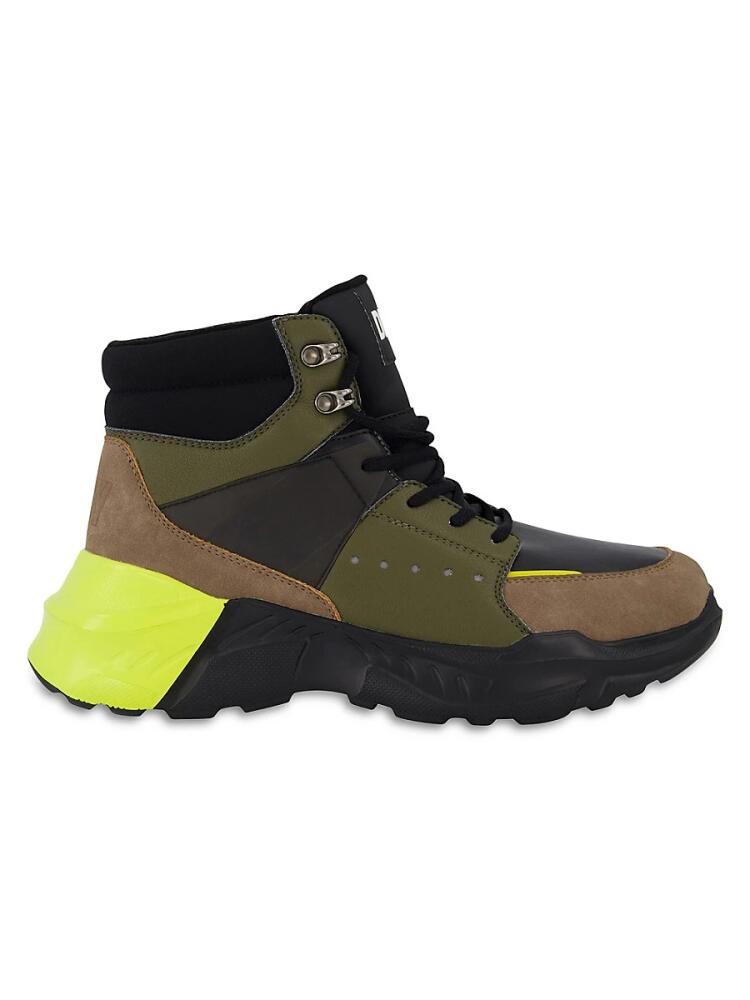 DKNY Men's Colorblock Hiking Boots - Olive Cover