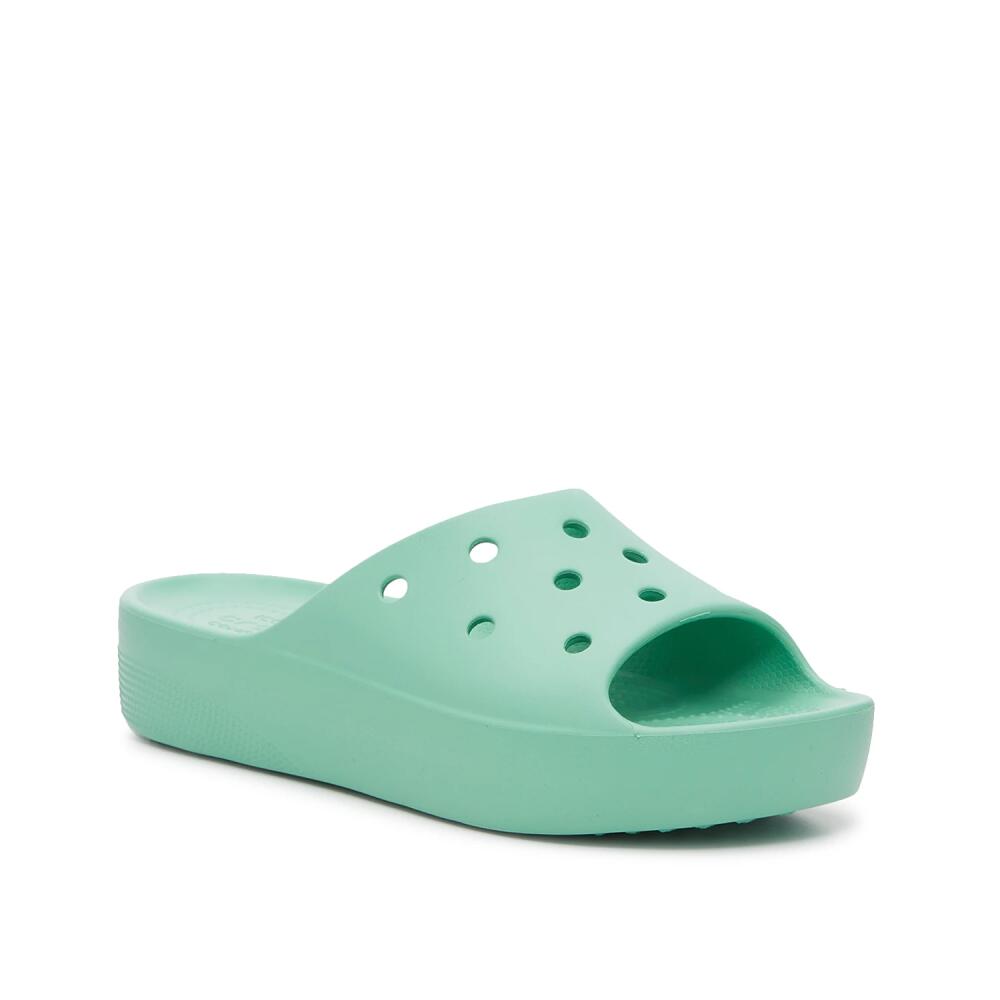 Crocs Classic Platform Slide Sandal | Women's | Jade Stone Green Cover