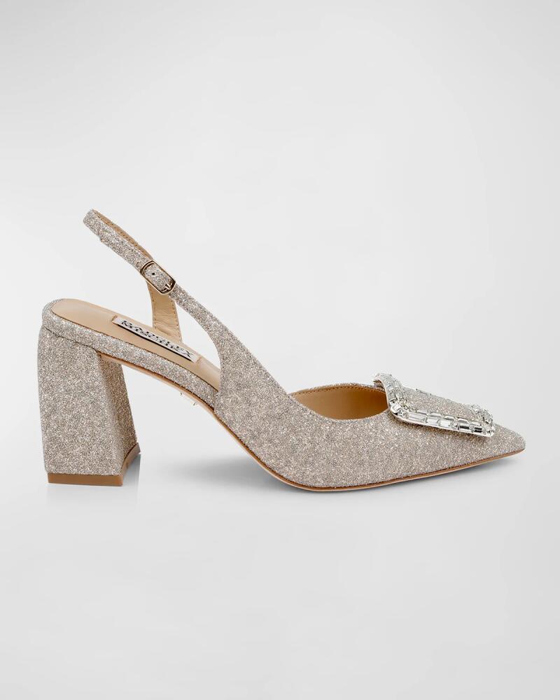 Badgley Mischka Adaline Glitter Buckle Slingback Pumps Cover