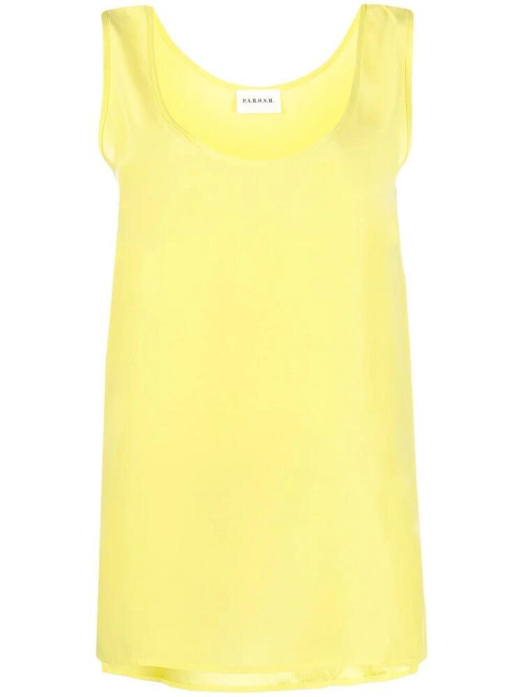 P.A.R.O.S.H. silk scoop-neck vest - Yellow Cover