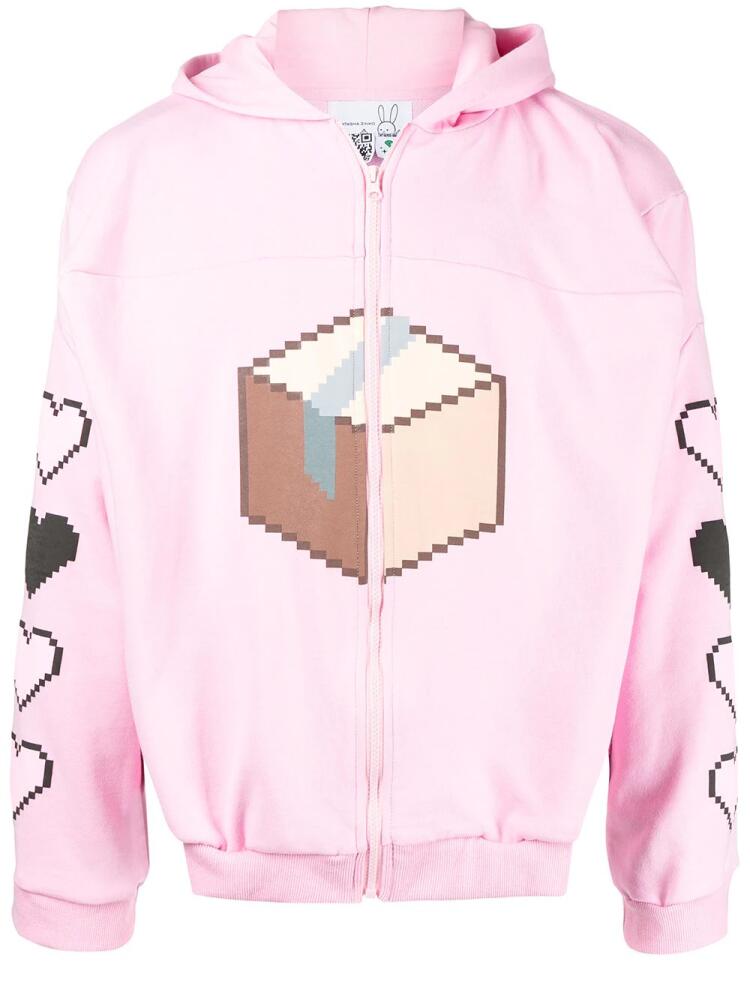 Natasha Zinko 8-bit box zip hoodie - Pink Cover