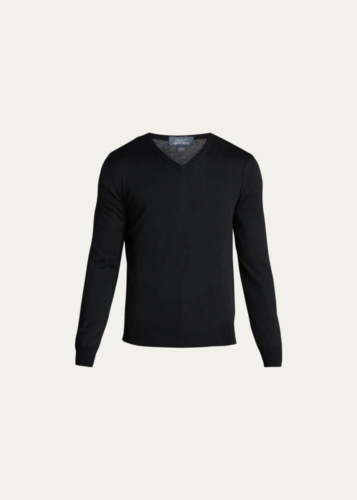 Bergdorf Goodman Men's Solid Cashmere V-Neck Sweater Cover