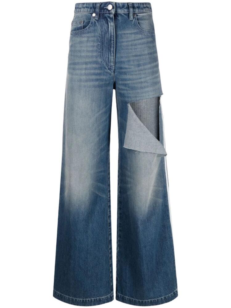 Peter Do ripped wide-leg jeans - Blue Cover