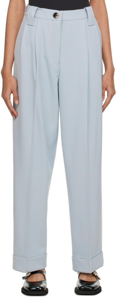 GANNI Gray Pleated Trousers Cover