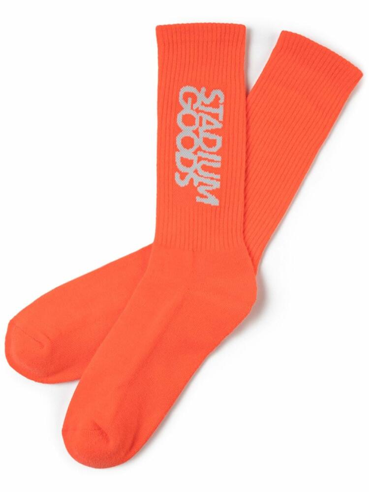 STADIUM GOODS® logo "Infrared" crew socks - Orange Cover