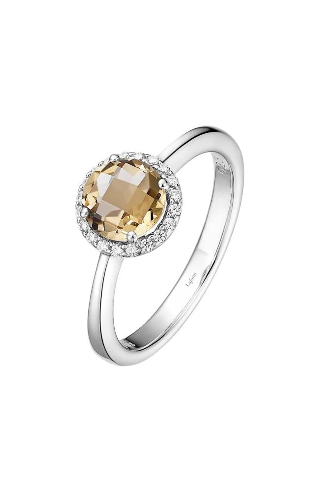 Lafonn Birthstone Halo Ring in November Citrine /Silver Cover