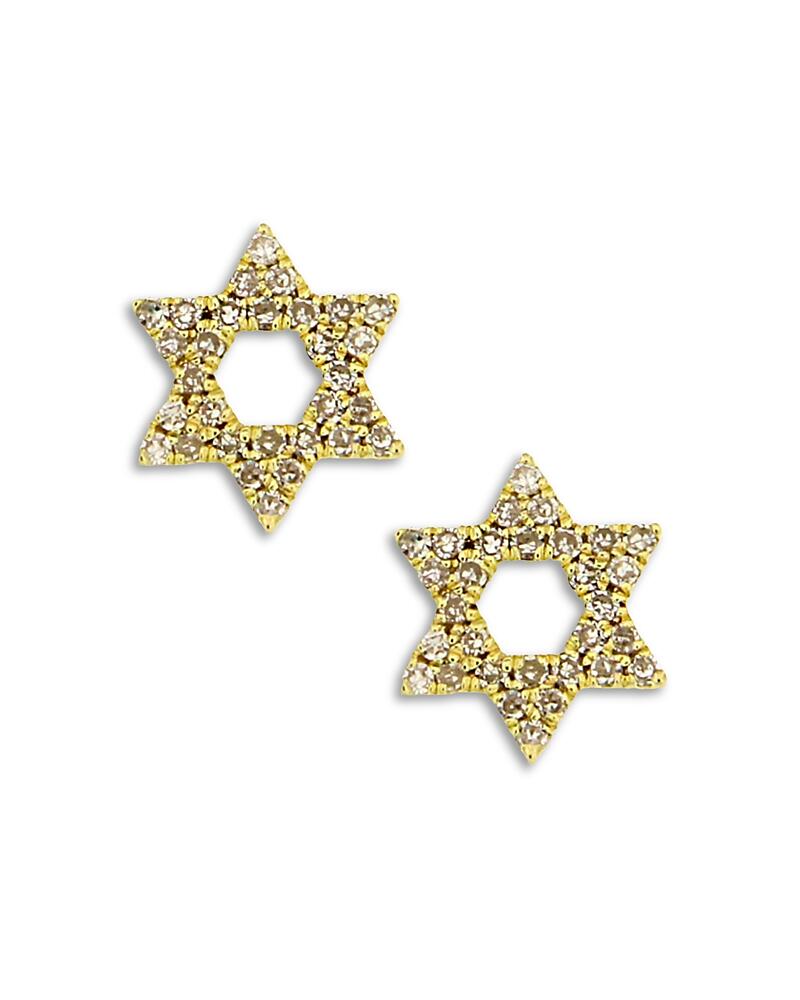 Meira T 14K Yellow Gold Diamond Star of David Stud Earrings Cover