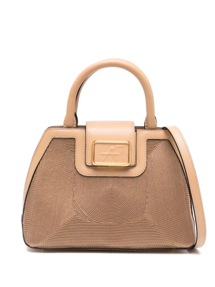 Alberta Ferretti Albi33 textured-finish tote bag - Neutrals Cover