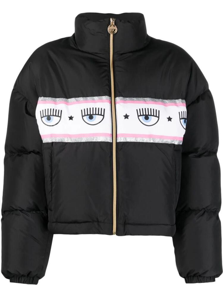 Chiara Ferragni logo-print puffer jacket - Black Cover