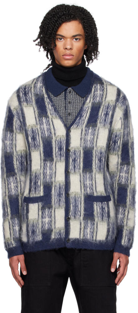 BEAMS PLUS Navy Check Cardigan Cover