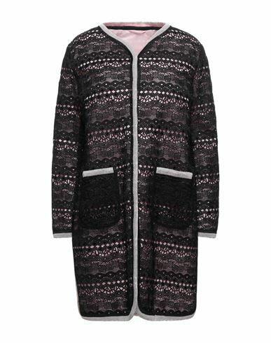 Ermanno Scervino Woman Coat Black Polyester, Polypropylene, Viscose Cover