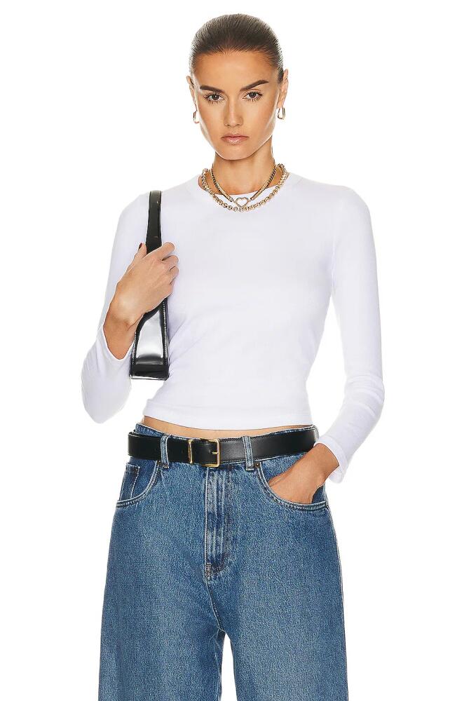 LESET Kelly Slim Fit Long Sleeve Top in White Cover