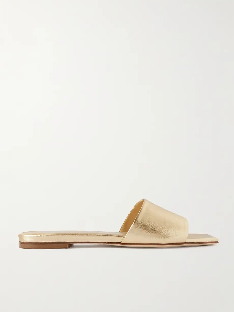 Aeyde - Anna Metallic Leather Slides - Gold Cover