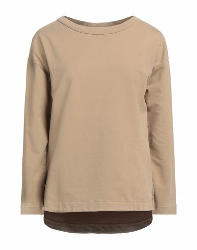 Alpha Studio Woman Sweatshirt Beige Cotton, Elastane Cover