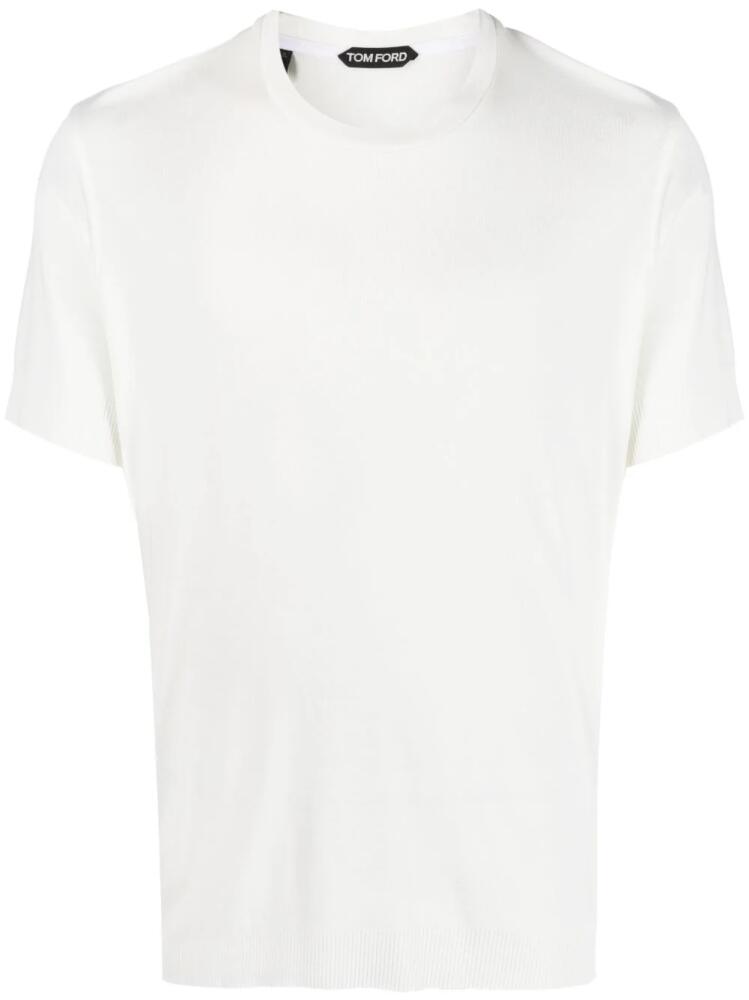 TOM FORD crew-neck lyocell-blend T-shirt - White Cover