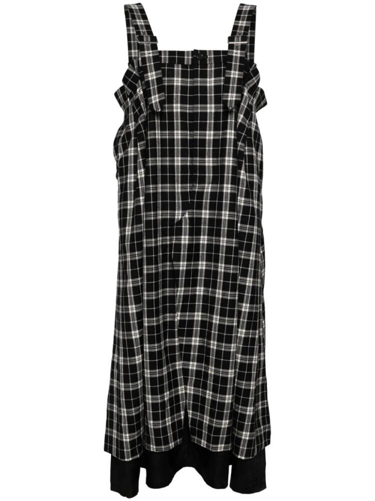 Noir Kei Ninomiya plaid check pattern day dress - Black Cover