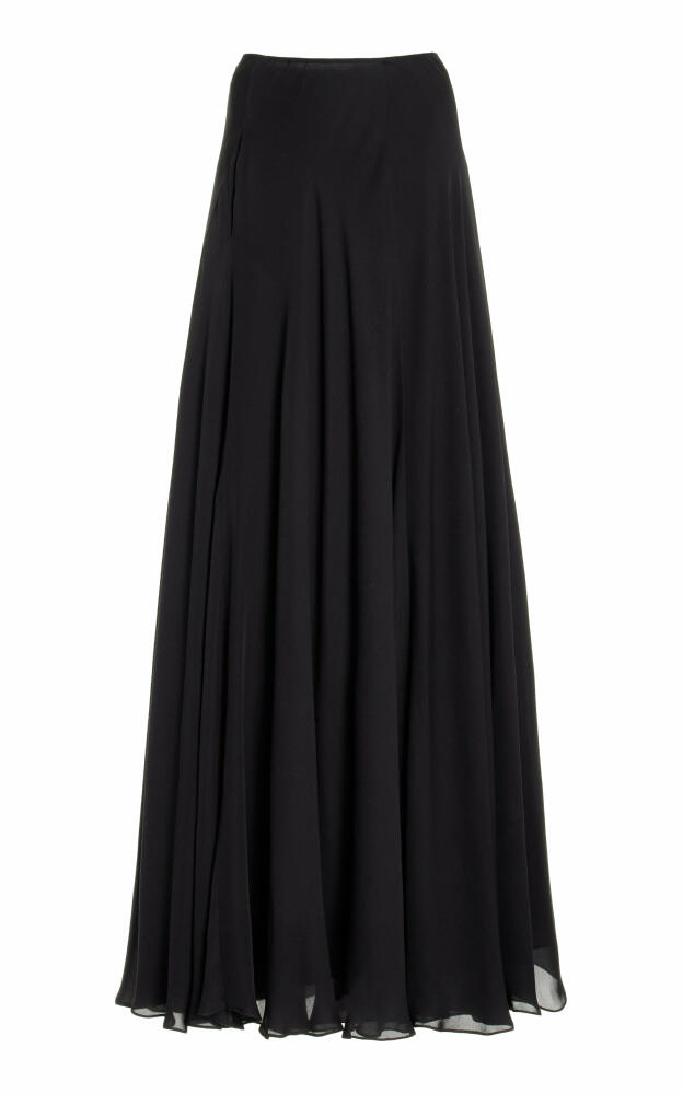 Brandon Maxwell - The Sayer Silk Flared Maxi Skirt - Black Cover