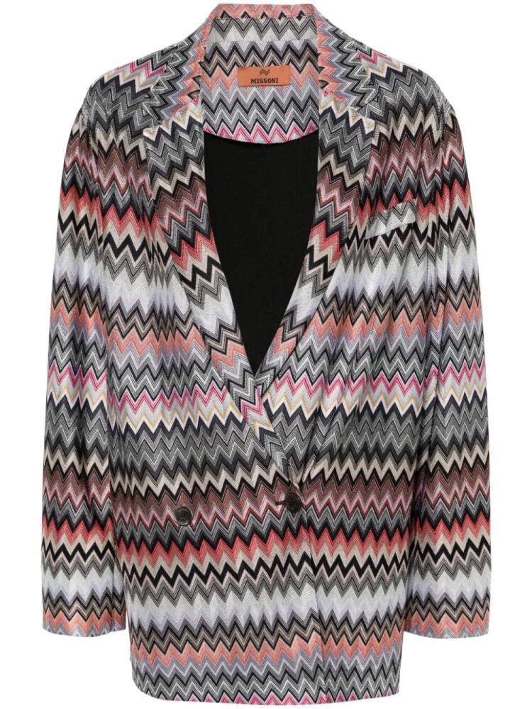 Missoni zigzag double-breasted blazer - Black Cover