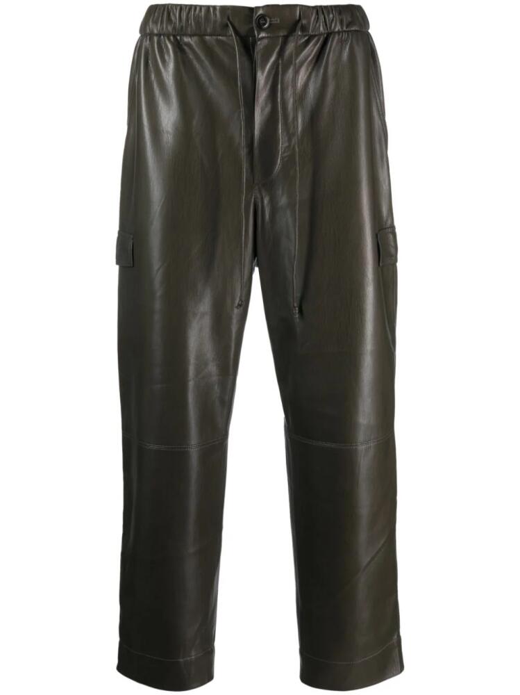 Nanushka Jain cropped leather trousers - Green Cover