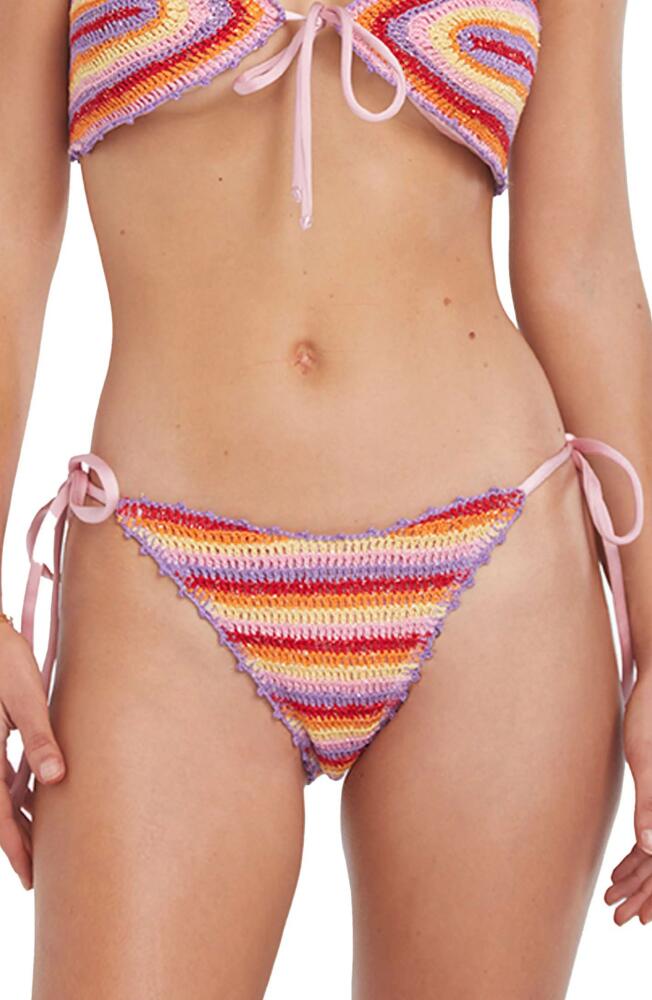 Capittana Lucy Reversible Crochet Bikini Bottoms in Pink Multicolor Cover