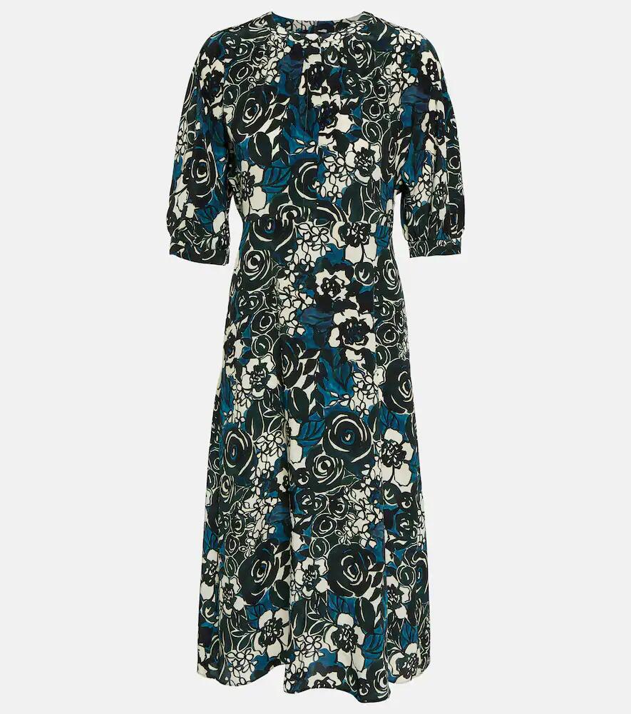 'S Max Mara Bronzo floral silk crêpe midi dress Cover