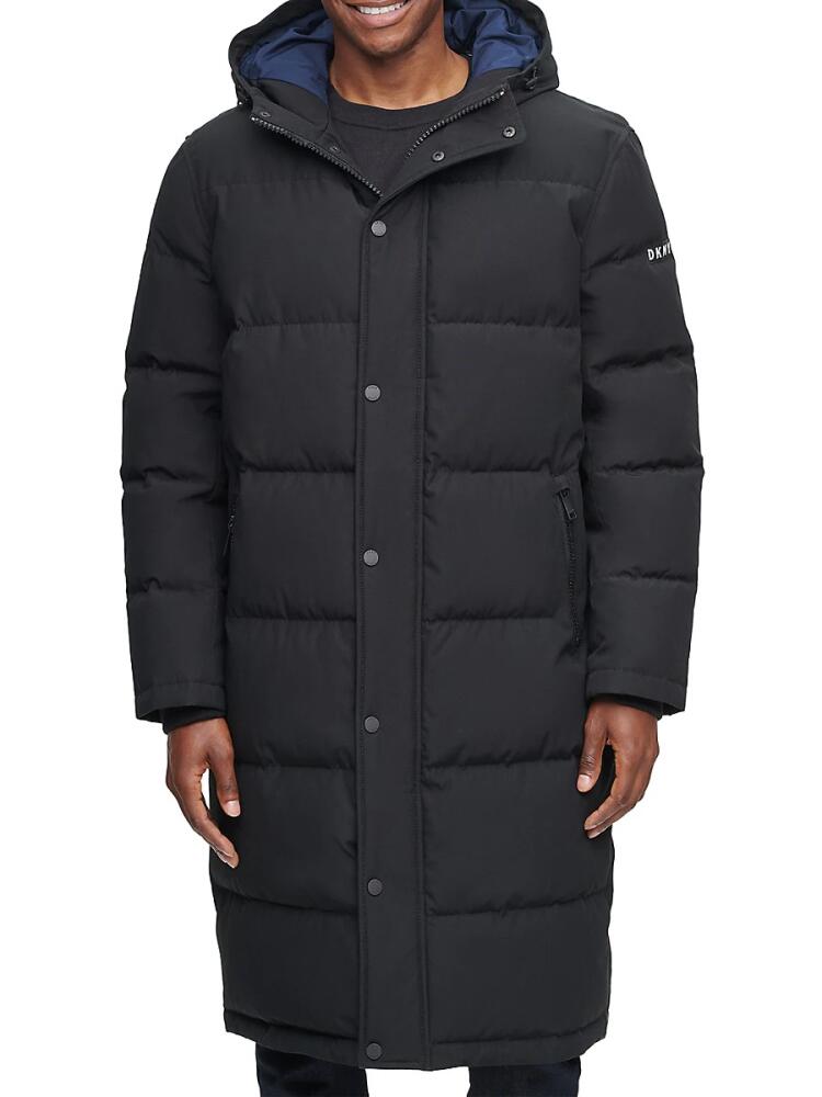 DKNY Men's Classic Fit Quilted Parka Jacket - Black Cover