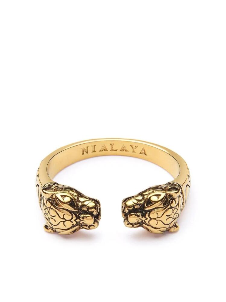 Nialaya Jewelry Panther polished ring - Gold Cover