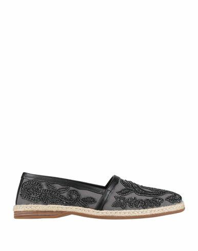 Dolce & gabbana Man Espadrilles Grey Cotton, Calfskin Cover