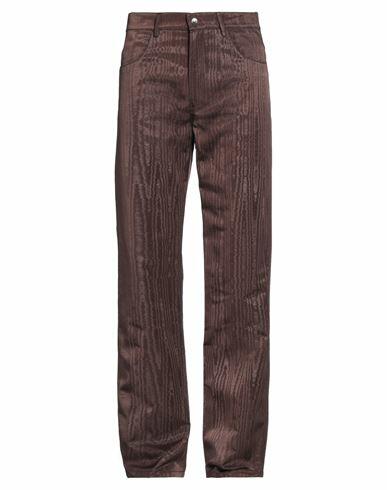 Marine Serre Man Pants Cocoa Recycled polyester, Polyester Cover