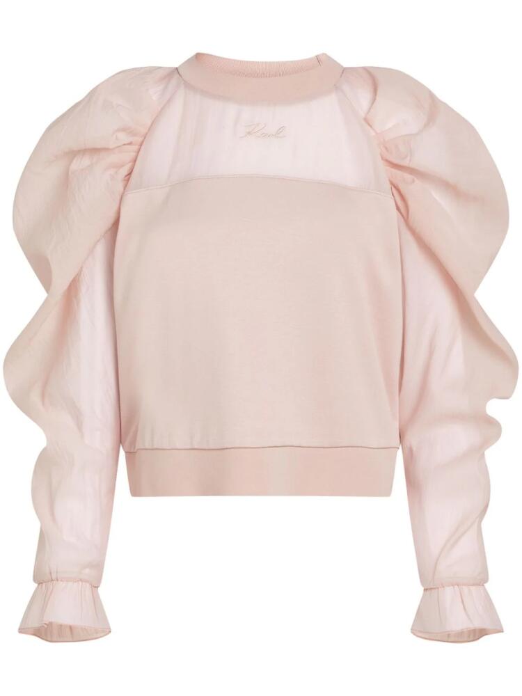 Karl Lagerfeld organza-sleeve sweatshirt - Pink Cover