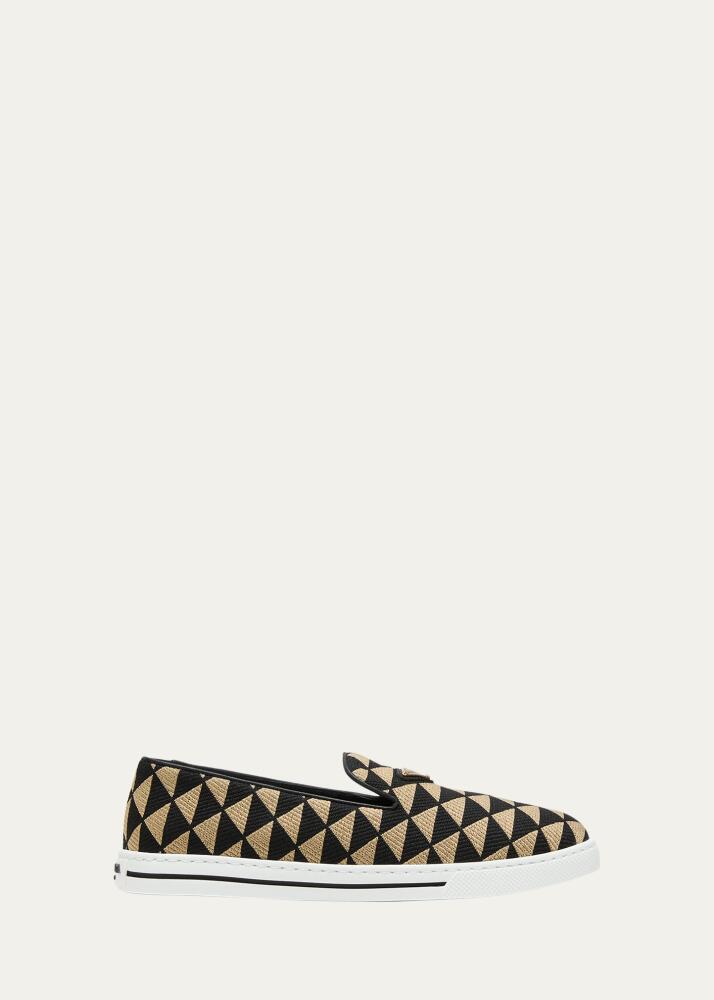 Prada Bicolor Triangle Slip-On Sneakers Cover