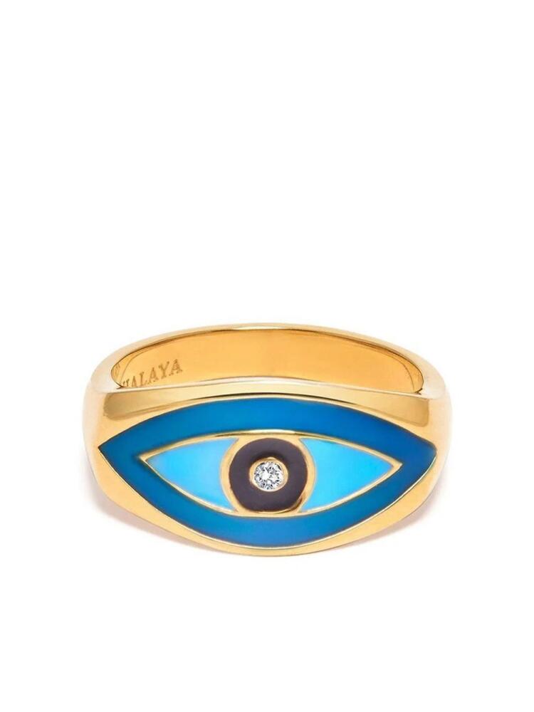 Nialaya Jewelry large Evil Eye ring - Gold Cover