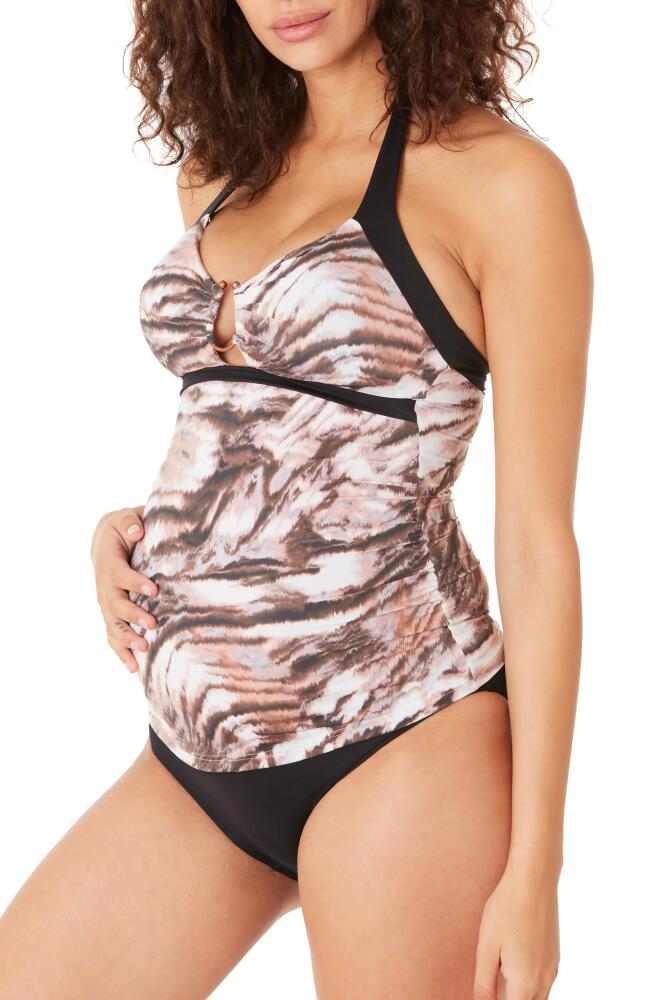 Cache Coeur Kenya Maternity Two-Piece Tankini Swimsuit in Brown Cover