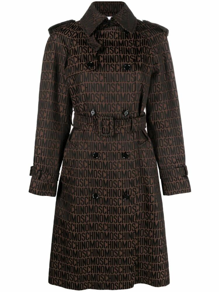 Moschino double-breasted button-fastening coat - Brown Cover