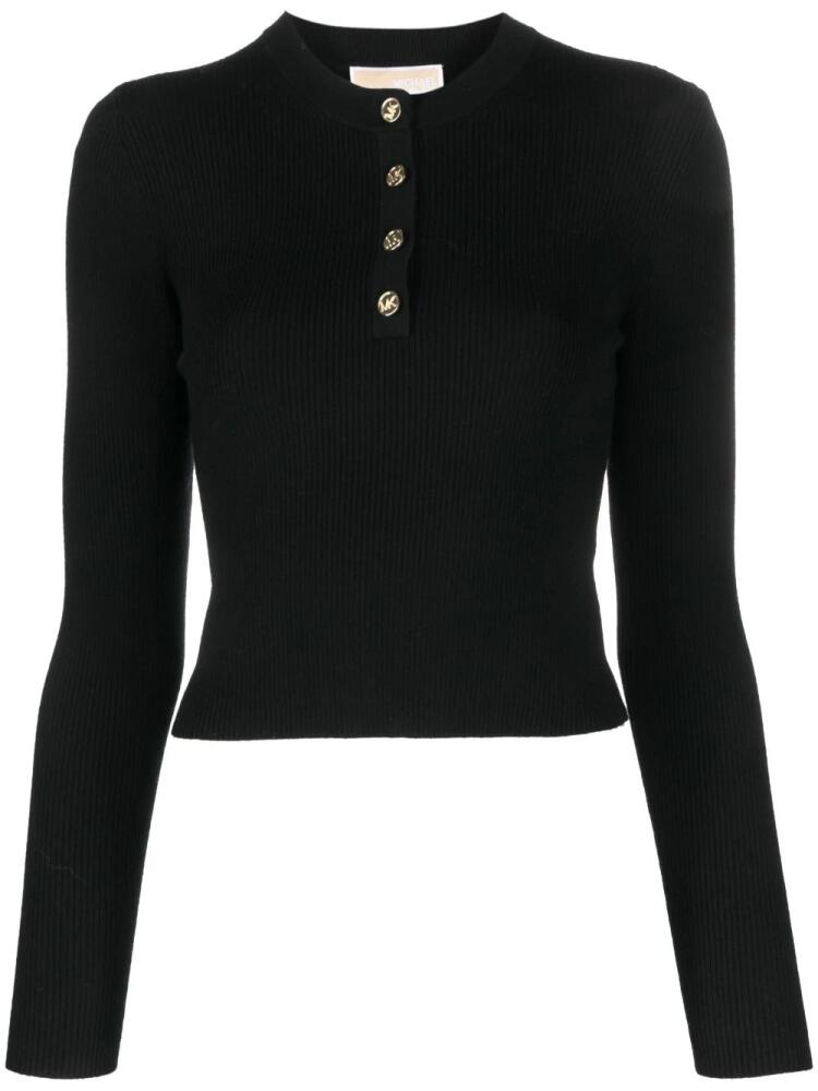 Michael Michael Kors button-fastening long-sleeve top - Black Cover