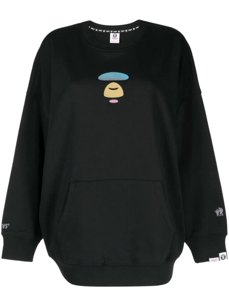 AAPE BY *A BATHING APE® logo-patch cotton sweatshirt - Black Cover