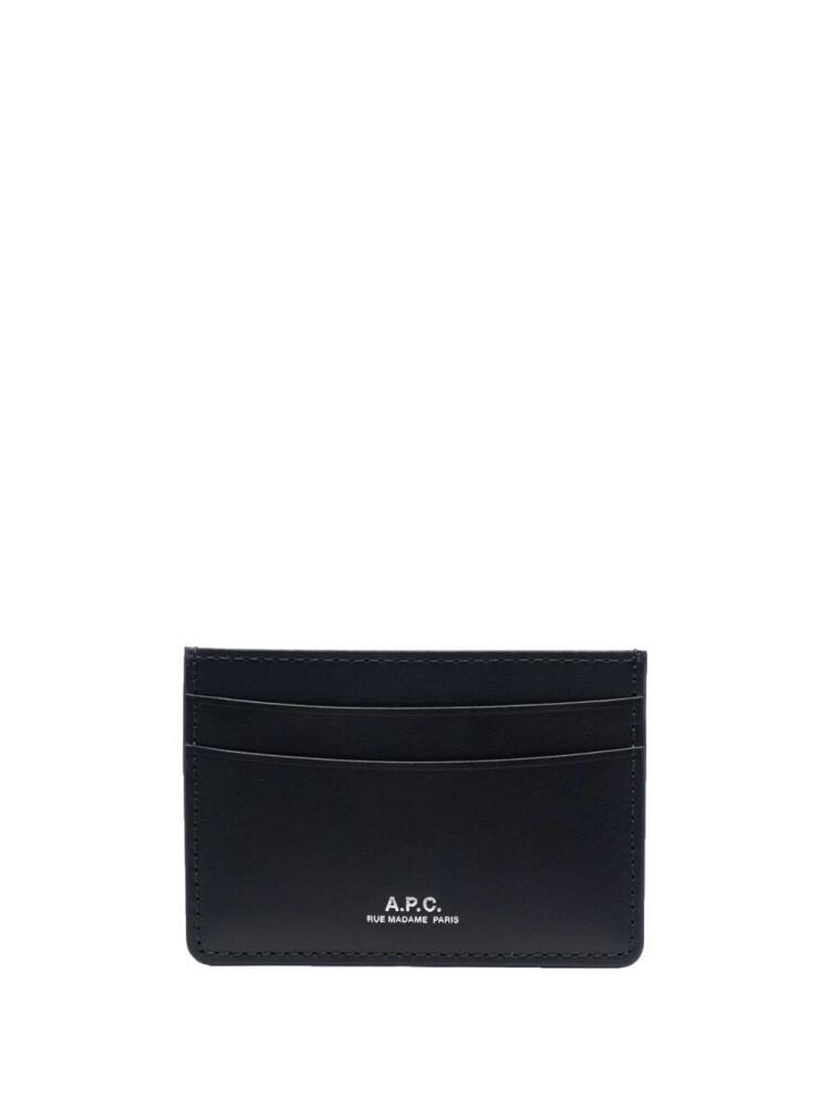 A.P.C. André leather cardholder - Blue Cover