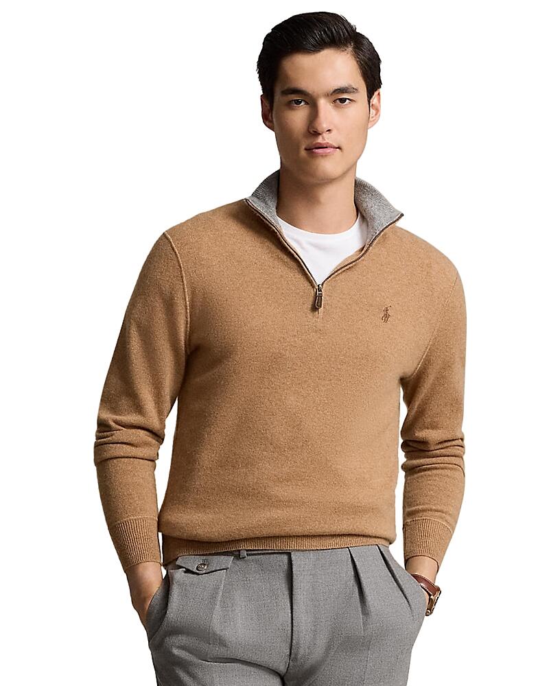 Polo Ralph Lauren Cashmere Regular Fit Quarter Zip Mock Neck Sweater - Exclusive Cover