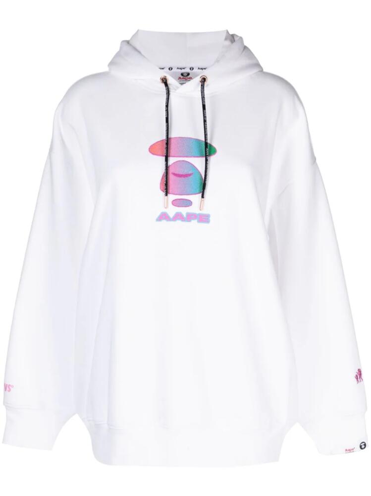 AAPE BY *A BATHING APE® logo-embroidered drawstring hoodie - White Cover